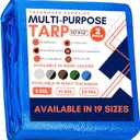 Tarp Cover Blue, 2-Pack Heavy Duty Waterproof, Great for Tarpaulin Canopy Tent, Boat, RV Or Pool Cover!!! (10X12, Heavy Duty)
