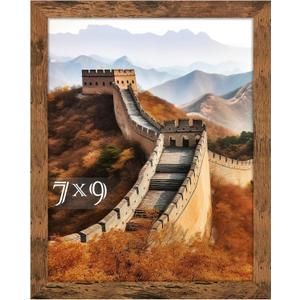 Picrit 7x9 Picture Frame, Photo Frame for Wall Mounting Display, Brown