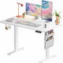 Marsail Standing Desk Adjustable Height,48"*28" Electric Standing White Deskwith Storage Bag,Sit Stand up Deskfor Home Office Writing Computer Table,4 Memory Preset with Headphone Hook,Cable Manager