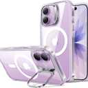 ESR for iPhone 17 Case with Stash Stand, Compatible with MagSafe, Military-Grade Drop Protection Magnetic Phone Case for iPhone 17, Scratch-Resistant Back Cover,Clear