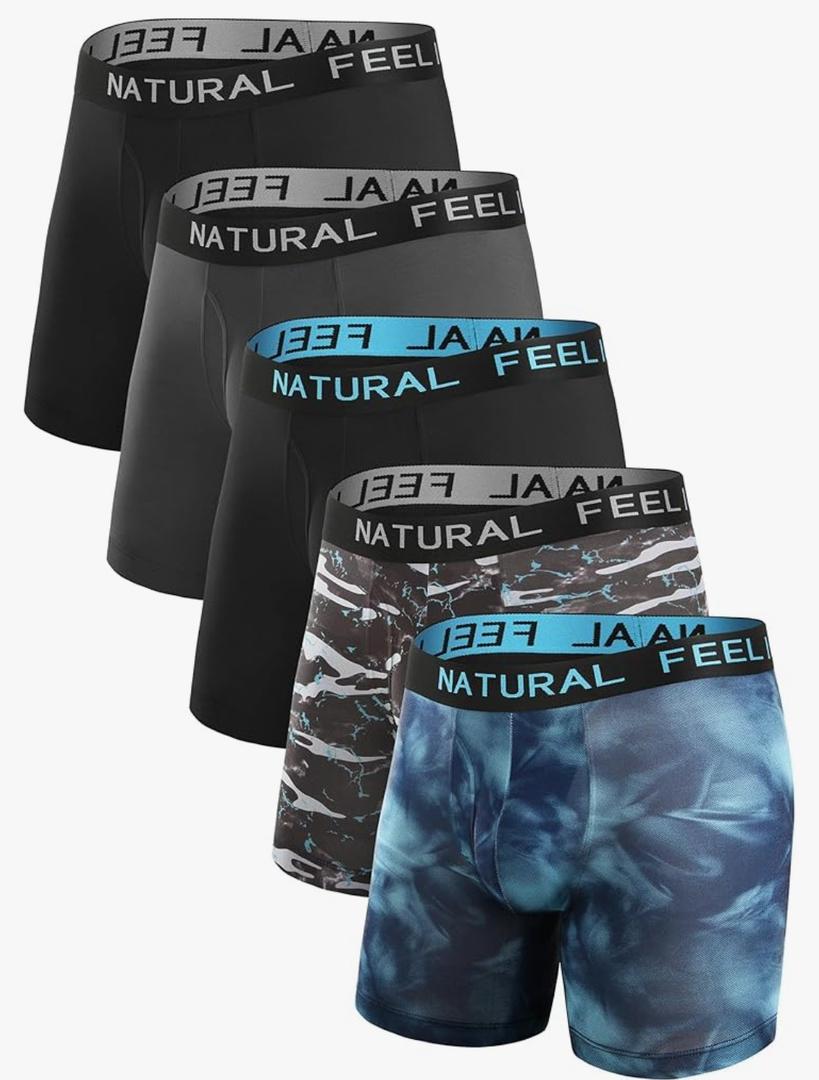 Natural Feelings Mens Underwear Coolzone Boxer Briefs for Men Pack Stretch Performance Quick Dry Sports Underwear L