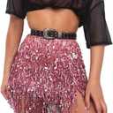 Wuchieal Belly Dance Skirt Hip Scarf Dance Hip Belt Latin Dance Hula Hip Scarf (S)