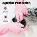 SwiftGrip Disposable Nitrile Dishwashing Gloves, Extended 12 Inches Cuff, 6-mil, Cherry Blossom Cleaning Gloves, Latex-Free (Pink, M)