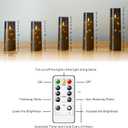 kakoya Flameless LED Candles with Timer 5 Pc Flickering Flameless Candles for Romantic Ambiance and Home Decoration Stable Acrylic Shell, with Embedded Star String Battery Operated Candles Grey
