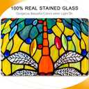 Capulina Tiffany Lamp Red Dragonfly Stained Glass Pendant Light 2-Light, 16x16x68 Inches