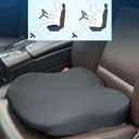 Adult Booster Seat for Car, Wedge Cushion Black Seat Pads Heightening 3.9in, Washable Chair Cushion Pads, Non-Slip Breathable Car Seat Cushions for Driving, 