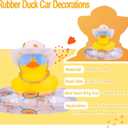 Yellow Duck Dashboard Decorations Mini Rubber Ducks Car Ornament Accessories with Mini Cowboy Hat Swim Tube Necklace and Sunglasses for Car Dashboard Home Office(N22)
