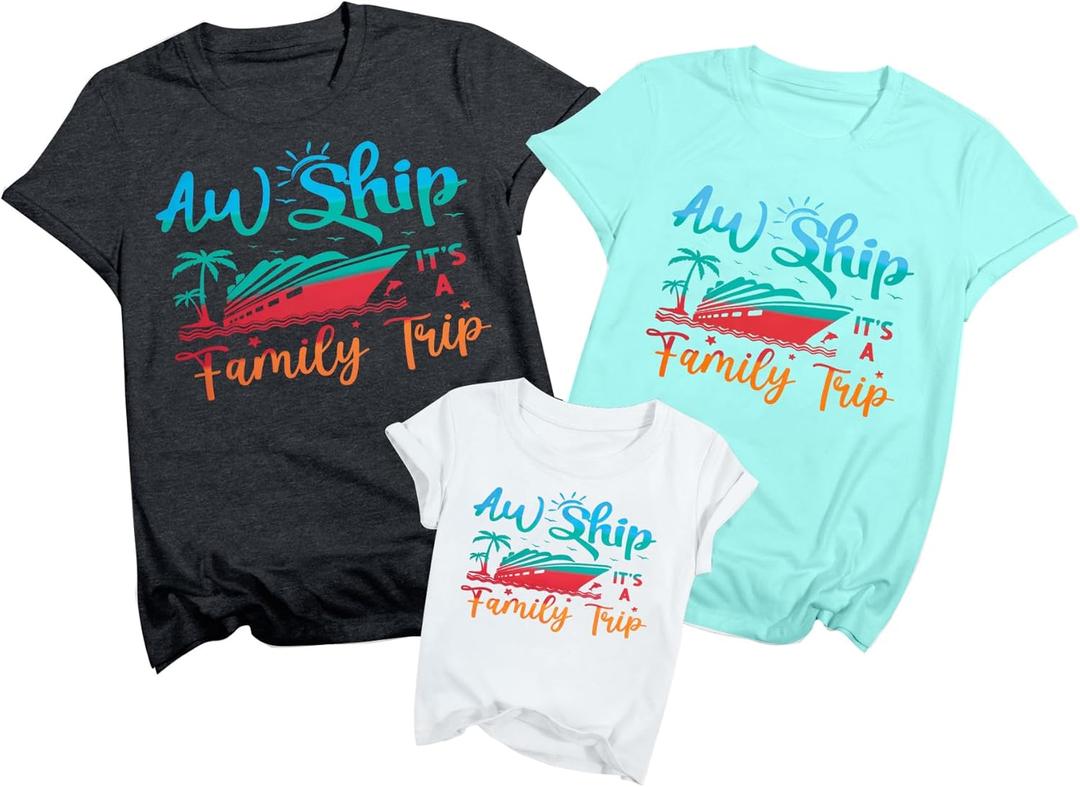 2026 Family Cruise Shirts It's A Family Trip Shirt Making Memories Together Cruise Ship Short Sleeve Tops