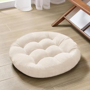 Degrees of Comfort Meditation Floor Pillow, Round Large Pillows Seating for Adults, Tufted Corduroy Cushion for Living Room Tatami, Beige 22 Inch, 2 Pack Degrees of Comfort Meditation Floor Pillow, Round Large Pillows Seating for Adults, Tufted Corduroy Cushion for Living Room Tatami, Beige 22 Inch, 2 Pack