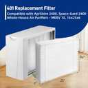 401 Replacement Filter Compatible with AprilAire 2400, Space-Gard 2400 Whole-House Air Purifier, MERV-10 Furnace Filter, 16x25x6 Air Filter, 2 Pack