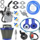 HOLATO PZ19 Carburetor Carb Air Filter Throttle Handle Grips Cable for 50cc 70cc 90cc 110cc 125cc Tao Tao GK110 Baja SSR Apollo Coolster Chinese Four Wheeler ATV Go Kart CRF50 XL70 Dirt Pit Bike Blue