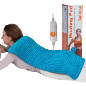 Boileau Electric Heating Pad for Back Pain and Period Cramps Relief, 17"x33" Extra Large XXXL FSA HSA Eligible, 3 Heating Levels Heat Pad with 2-Hour Auto Shut Off, Gifts for Women and Mom, Blue
