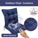 Outdoor Chair Cushions Set of 2 Sliver Grey with Ties Waterproof Wicker Seat Cushion Replacement for Porch Patio Garden Furniture 41.7"*20.8"*3.9"