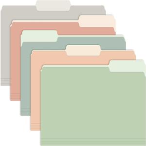 Two Tone Color File Folders 8.5 x 11 Inch, 1/3 Cut Tab File Folder Letter Size, Assorted Colors, Pastel Colors Manila File Folders, School Business Office Folders for Document Files Paper -45 Pack
