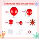 3 x 83pcs Red Balloons with 2 Star Foil Balloons, 18 12 10 5 Inch Bight Red Latex Balloon Garland Arch Kit for Anniversary, Wedding, Valentines Day, Mothers Day Party Decor