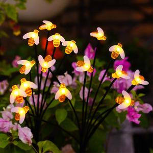 Nacome Solar Garden Lights for Outside Landscape Decor,Yard Patio Decoration, Waterproof Swaying Bumble Bee(2Pack), Mom Gifts for Women
