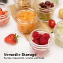 KeaBabies 6pk 4oz Glass Baby Food Containers with Lids - Leak-Proof, Microwavable Small Glass Jars, Baby Purees & Toddler Snack Storage Containers, BPA-Free, Dishwasher & Freezer Safe (Musk Dusk)