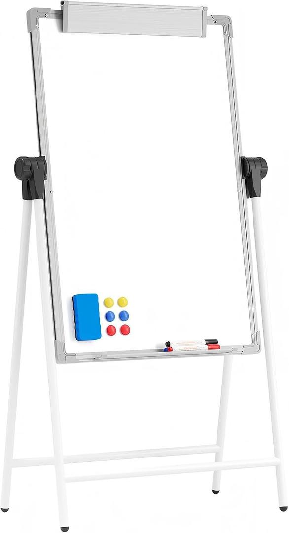 Large Doubole Sided White Board with Stands, 36" x 24" A-Stand Dry Erase Easel, Portable Flip Chart Easel with Height Adjustable Design for Home, School, Office