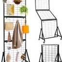 Grid Wall Panels, Foldable Gridwall Panel, Grid Wall Panels with Braked Wheels, for Craft Merchandise Display Item Storage