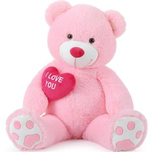 MaoGoLan Big Teddy Bear with I Love You Red Heart, 36" Cuddly Large Teddy Bear Gift for Kids, Boyfriend, Girlfriend, Wife