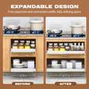 2 Pack Pull Out Cabinet Organizer Expandable,Adjustable 12-21 Inch Width Slide Out Drawer Shelves,Painted Carbon Steel with Heightening Pad,No Drill,for Kitchen/Bathroom/Pantry/Under Sink/Laundry Room