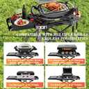 Hisencn Foldable Grill Stand for Weber Q1200 Blackstone 17"&22" Griddle