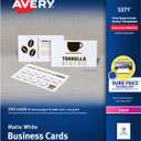 Avery Printable Business Cards with Sure Feed Technology, 2" x 3.5", White, 250 Blank Cards for Laser Printers (05371)
