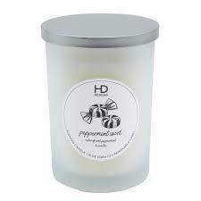 HD Designs Peppermint Swirl Scented White Solid Jar Candle, 19 oz
