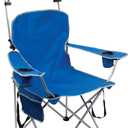 Quik Shade Full Size Shade Folding Chair for Camping, Polyester, Arm Rest|Foldable, Royal Blue, 2'L x 3'W x 4.3'H (160048DS)