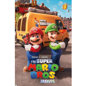 The Super Mario Bros. Movie Wall Poster 22x34 Nintendo Brooklyn Plumbing Van Art, 4 Pack