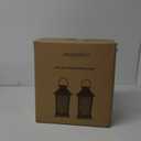 2 Pack Solar Lantern with Flickering Flame Candle, 13" Outdoor Waterproof Solar Lanterns Garden Decorative, Glass Hanging Lantern Metal for Outdoor Patio Yard Tabletop Decoration Mothers Day Gifts Mom