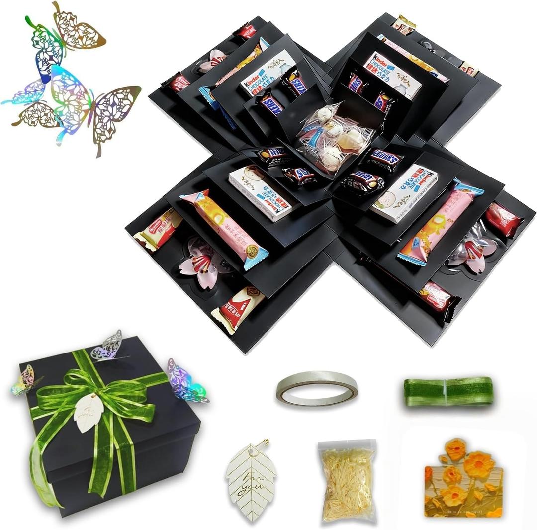 TTLYYXQMY Surprise Explosion Gift Gift Box The Lovebox Valentines Explosion Box Surprise Snack Box Five-Story (Black)