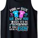 Pink Or Blue We Love You Gender Reveal Team Blue Boy Party Tank Top, S