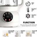 7-in-1 Automatic Nut Milk Maker, 40oz Soymilk Maker, 12 Blades, 12-Hour Timer/Auto Clean/Keep Warm/Boil/Low Noise, Make Homemade Almond, Oat, Soy, Coconut and Non-Dairy Beverages (White)