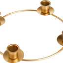 Chengu 1 Pcs Christmas Advent Candle Holder Xmas Metal Advent Wreath Candle Holder Metal Taper 4 Candles Stand for Table Wreath Candelabra Holiday Decor (Gold)