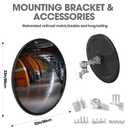Convex Traffic Mirror - 32'' Outdoor and Indoor Driveway & Security Parabolic Safety Mirror, Acrylic Convex Mirrors for Garage, Retail Stores, Warehouses, Office and High-Traffic Areas