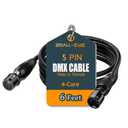 SMALL-EYE 5 Pin DMX Cable 6 ft 1 Pack Premium 4-Core Male to Female Stage Lighting DMX512 Cable