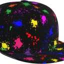 Fashion Snapback Hat for Men Women, Hip Hop Style Baseball Cap Flat Bill Hats Adjustable Trucker Sun Hat (One Size, Colorful Paint Splatter Art 5)