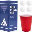 BayView Games Beer Pong Set – 24 Reusable Cups & 4 Durable Pong Balls | America’s #1 Party Game, Outdoor Events & Gifts for Friends & Family
