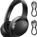 Active Noise Cancelling Bluetooth Over Ear Headphones, Foldable and Rotatable Wireless Wired ANC Headphones with Microphone for Cell Phone,Laptop, 150 Hours Playtime, Bluetooth 5.3v (MY-H16BK)
