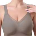 Seamless Bras for Women Full Coverage No Underwire Scalloped Push Up Bras Soft Wireless Comfort (XL)