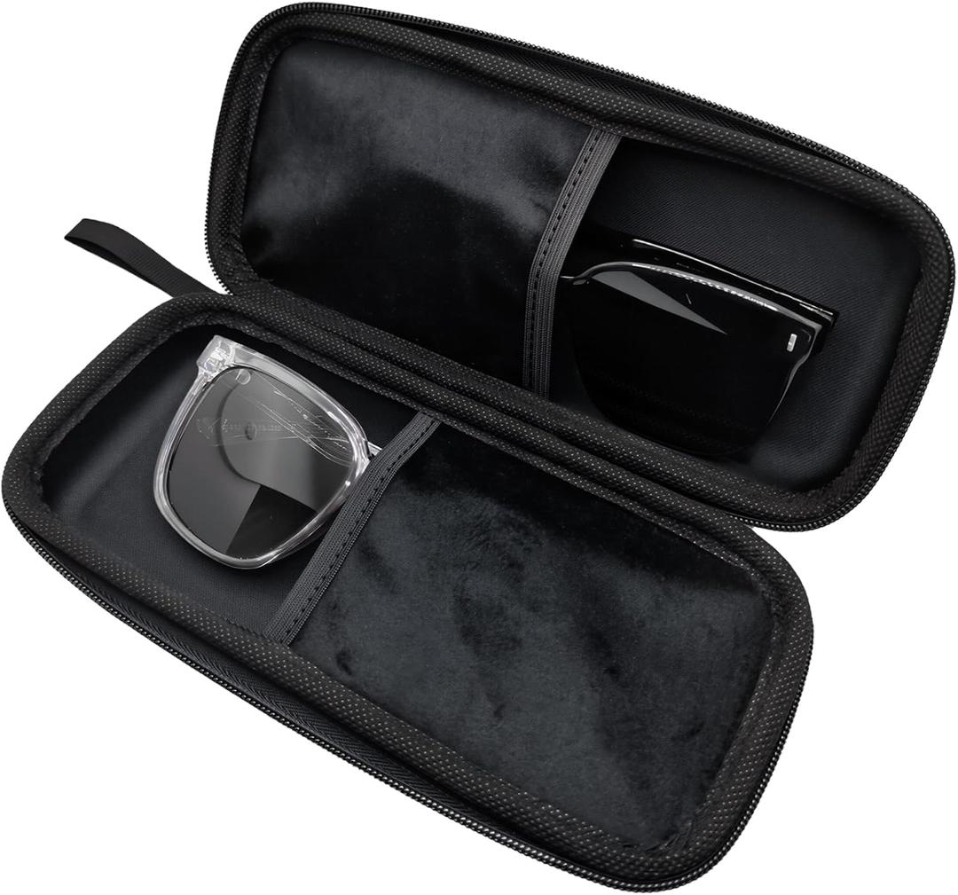 double eyeglass case sunglasses case EVA hard shell with Zipper Closure eyeglass travel case for Vehicle