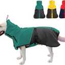 Pet Dog Clothes Coat for Large DogsPet Waterproof Warm Winter Jacket Cold Weather Coats Reflective Pet Vest Warm Fleece Dogs Snowsuit,Dog Raincoat Rain Poncho Windbreaker(Green, 6XL) (6XL-Fit Up to 110 lbs)