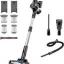 Cordless Vacuum Cleaner with 2 Batteries, 450W 35Kpa Lightweight Stick Vacuum, Vacuum Cleaner with LED Display, Brushless Motor, Anti-Tangle, Black (Gray)