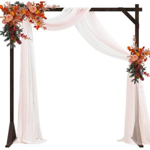 Fomcet 7.2FT Wooden Wedding Arch Stand Square Wood Arch Wedding Arbor for Ceremony Party Proposal Scene Garden Beach Forest Rustic Boho Decorations, 7.2FT X 7.1FT