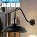 18" Large Barn Light with Gooseneck, Outdoor/Indoor Wall Mounted, Industrial Exteior Waterproof Light Fixture for Farm, Warehouse, Storefront, Sign Lighting