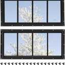 Shed Windows 2 Pack, Transom Windows 10" x 23" with Tempered Glass, Garage Doors Window for Shed, Chicken Coop, Playhouse, Household (Black)
