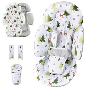 Generic Infant Insert Compatible with 4moms Mamaroo Swing & Graco Swing and Infant Car Seat, Newborn Insert, Baby Head and Body Support, Reversible Design, Breathable Soft Fabric, 1Pcs - Green Forest