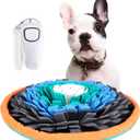 20 Inch Snuffle Mat for Dogs with Training Clicker, Interactive Sniff mat and Puzzle Toy Slow Feeder for Stress Relief and Boredo,m Washable Foraging Rug and Treat Dispensing Mat for All Breeds