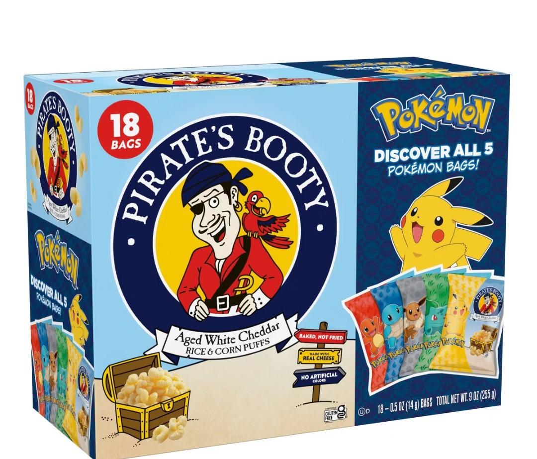 Pirate's Booty Aged Chips White Cheddar Puffs Snack Multipack Pokemon - 9oz/18ct (BBD 01/26/2026)